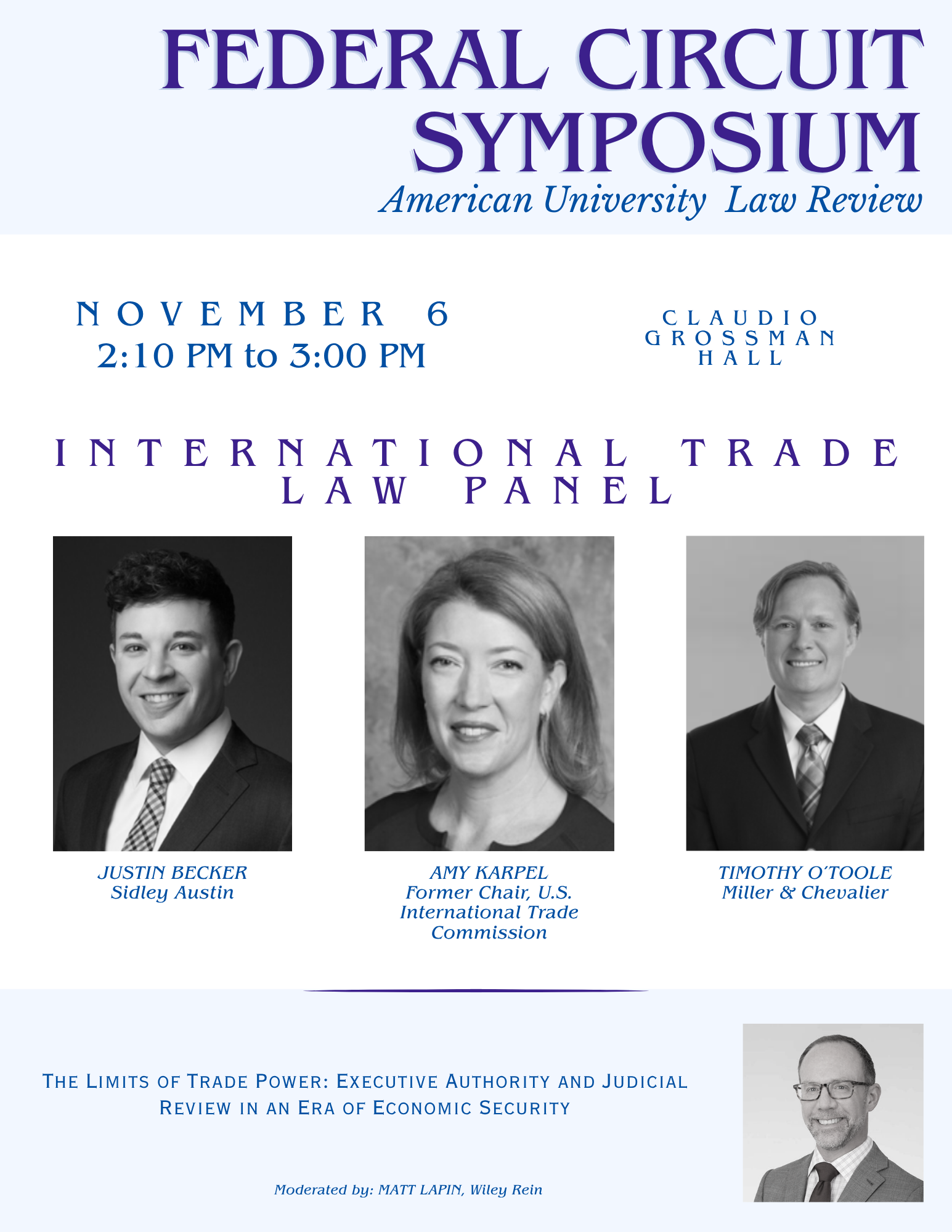 International Trade Law Panel flyer